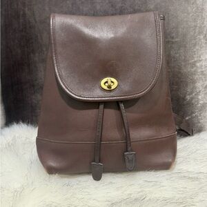 COACH Vintage Chocolate Brown Leather Backpack 🎒🍫